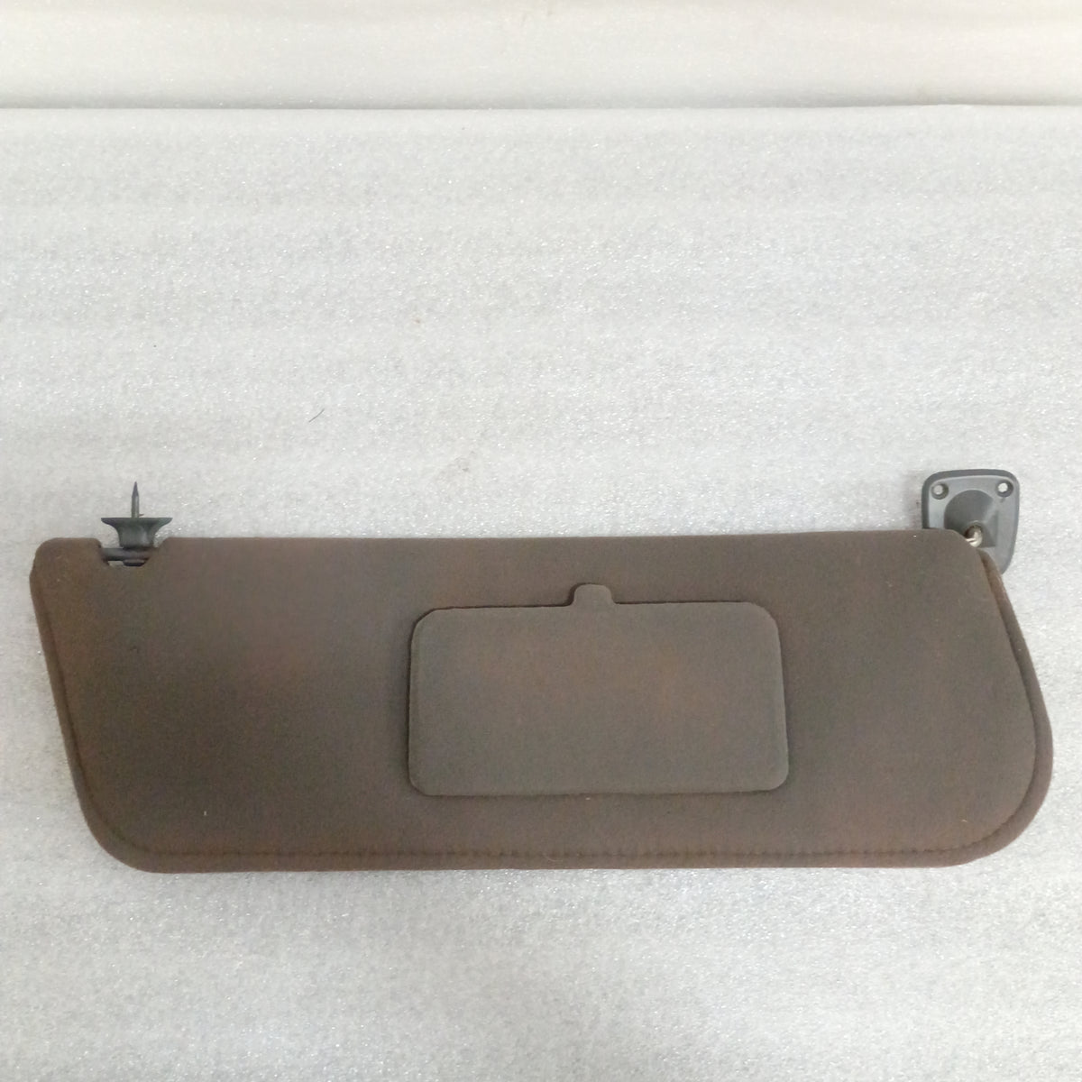 Dark gray cloth sun visor with a vanity mirror, compatible with 1987-1991 Ford Bronco, F-150, F-250, F-350. OEM part E0TB-1004122-AWD.