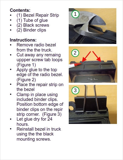 80-86 Radio & Heater Bezel Screw Tab Repair Kit