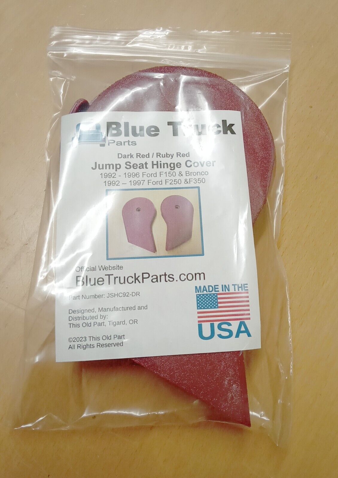 92-97 Dark/Ruby Red Split Seat Hinge Covers
