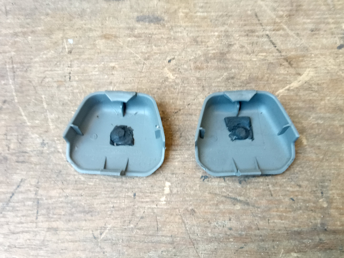 80-97 Light Gray Seat Belt Loop Bolt Cover Cap Pair (Used) Ford F150 F250 F350 Bronco