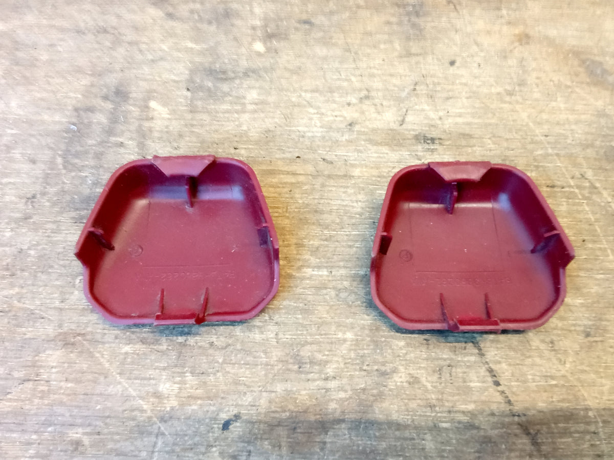 80-97 Red Seat Belt Loop Bolt Cover Cap Pair (Used) Ford F150 F250 F350 Bronco