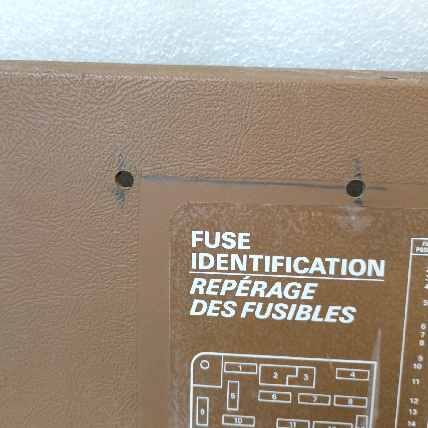 87-91 Tan Fuse Panel Cover (Used)  Lower Dash Trim Knee Bolster F150 F250 F350 Bronco