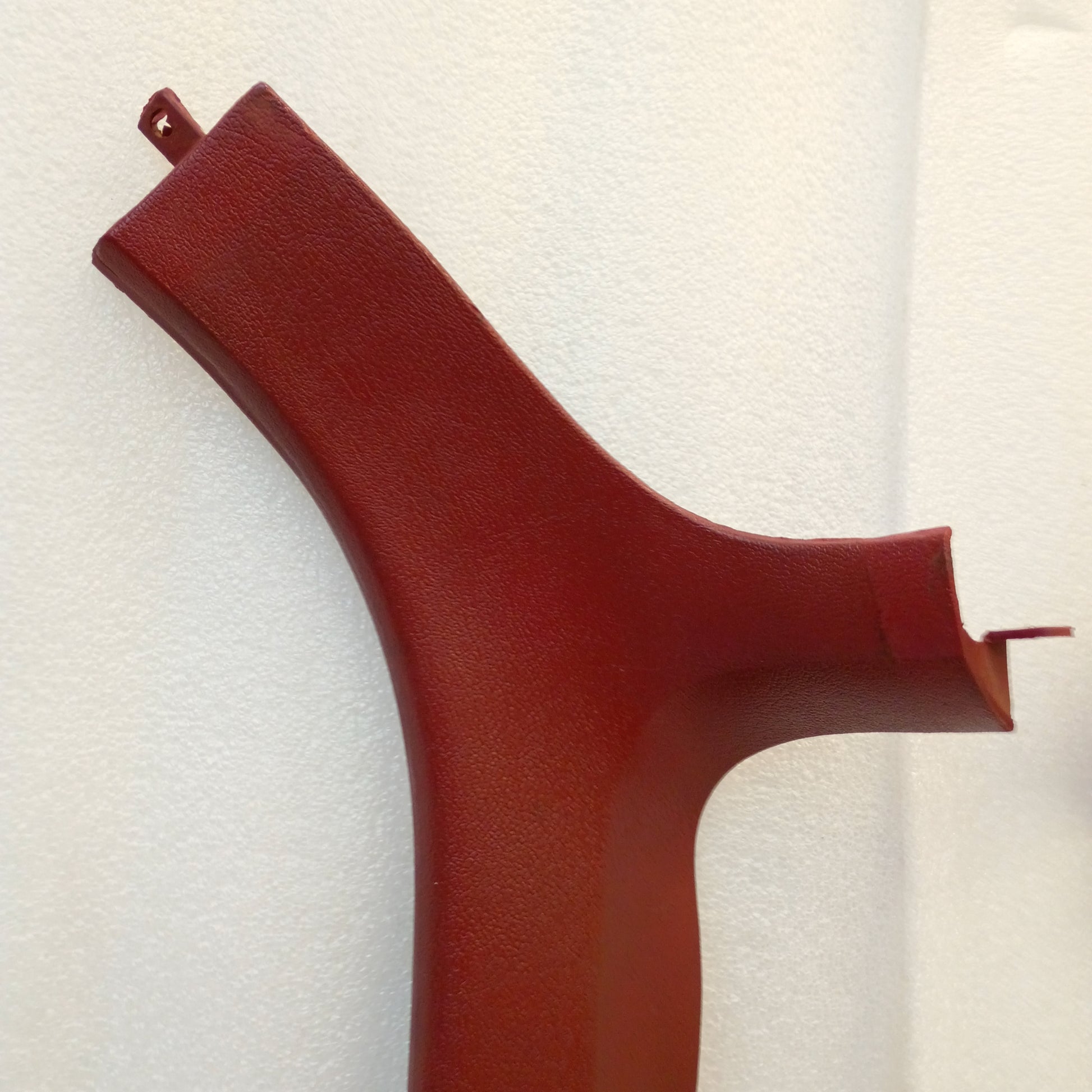 Red A-pillar trim set for 1980-1986 Ford trucks and Bronco; original Ford parts in very good condition.