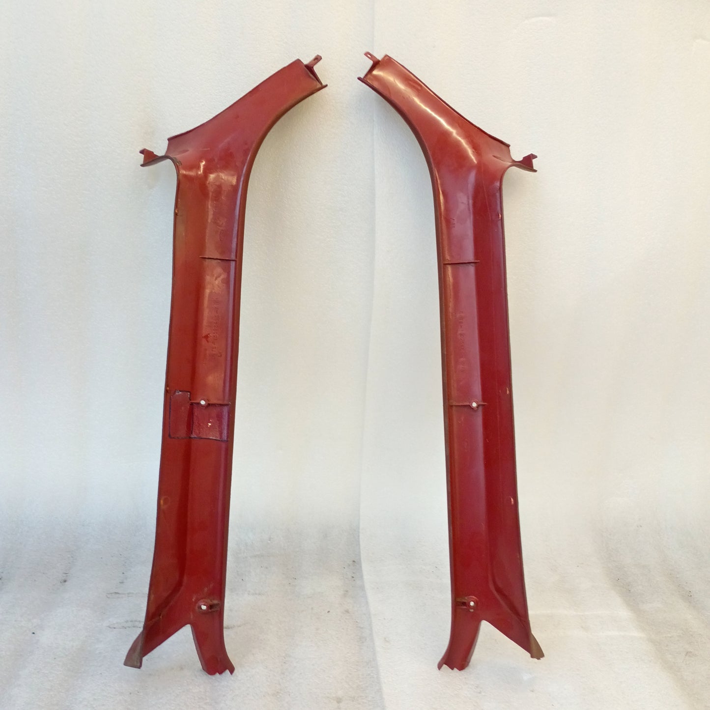 Red A pillar trim set, original Ford parts for 1980-1986 F-150, F-250, F-350, and Bronco. Very good condition.