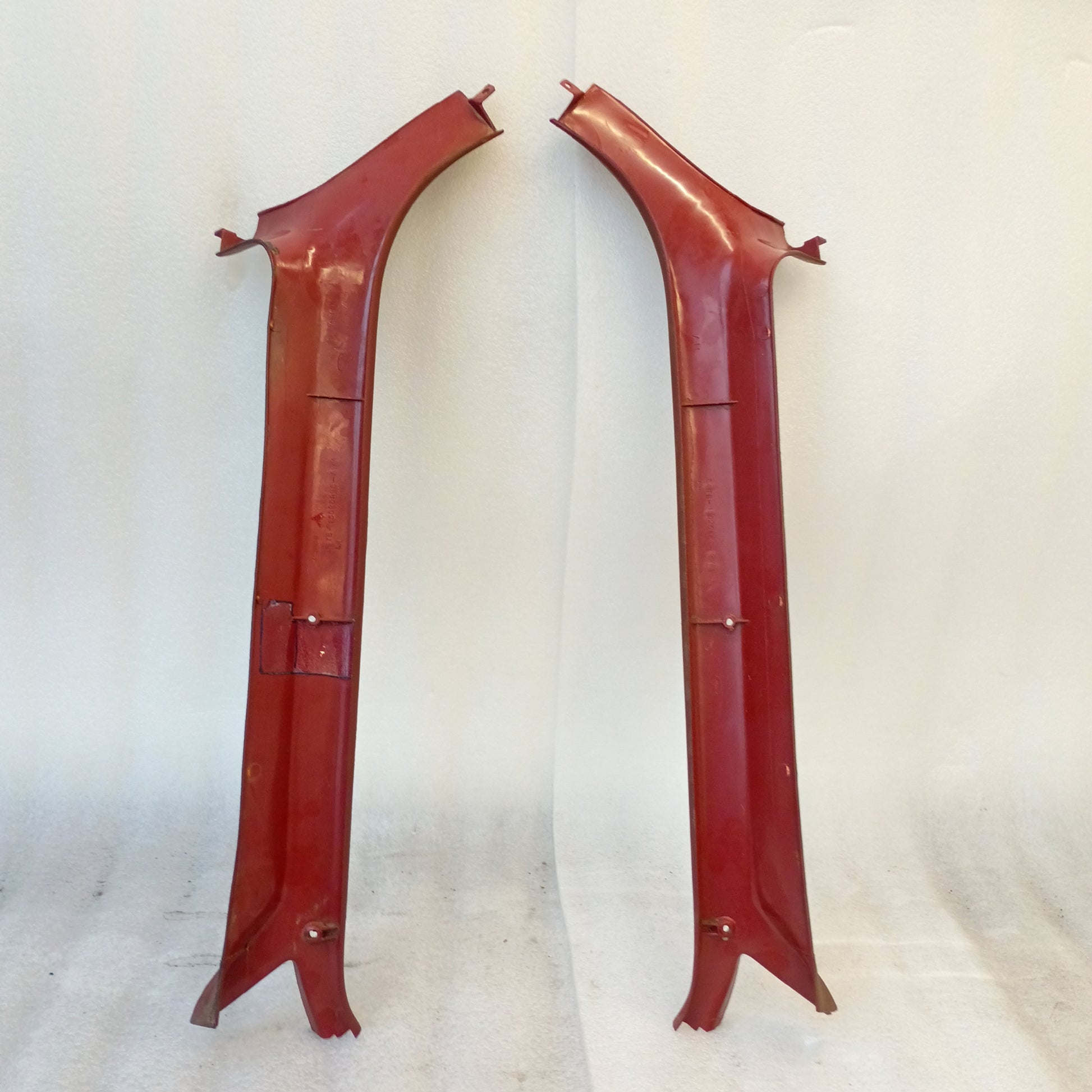 Red A pillar trim set, original Ford parts for 1980-1986 F-150, F-250, F-350, and Bronco. Very good condition.