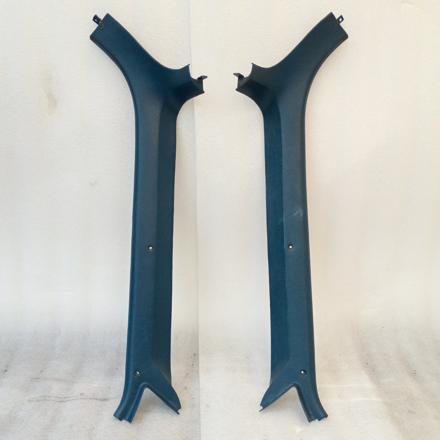 Harbor Blue A Pillar Trim Set for 1980-1986 Ford F-series and Bronco, in very good condition, original Ford parts.