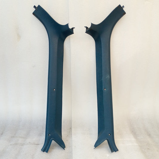 Harbor Blue A Pillar Trim Set for 1980-1986 Ford F-series and Bronco, in very good condition, original Ford parts.