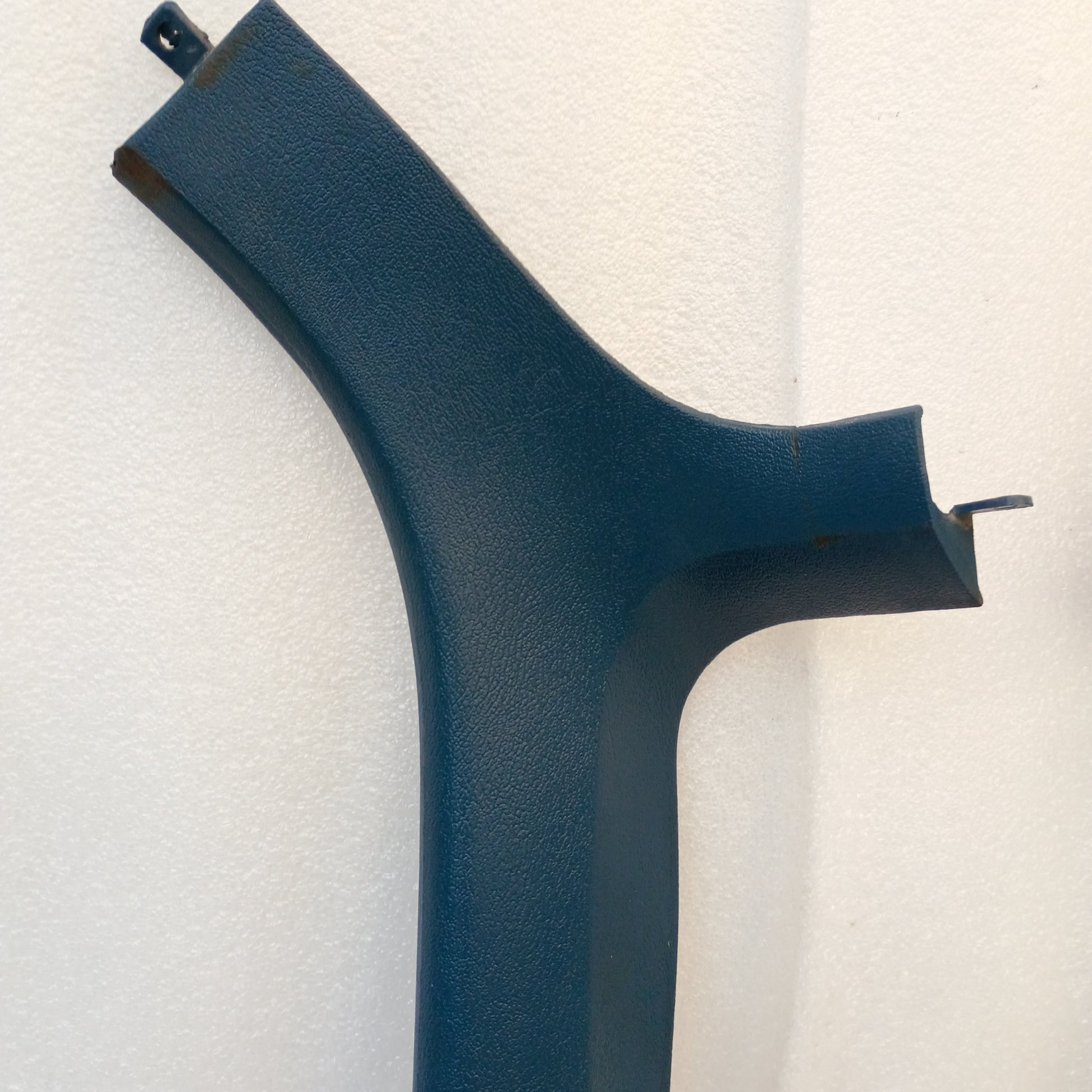 Harbor Blue A Pillar Trim from an 84 Ford F150, compatible with 1980-86 Bronco, F150, F250, F350; original Ford part.