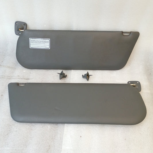 87-91 Dark Gray Vinyl Sun Visors Pair (Used) F150 F250 F350 Bronco OEM