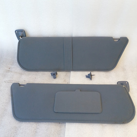 92-97 Dark/Crystal Blue Cloth Sun Visors Pair (Used) F150 F250 F350 Bronco OEM