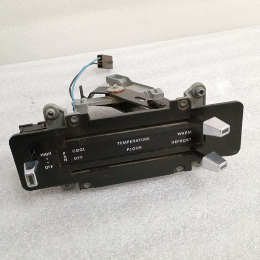 OEM Ford heater control panel for 73-79 F100, F150, F250, F350, Bronco; includes fan switch, blend door, temperature levers.