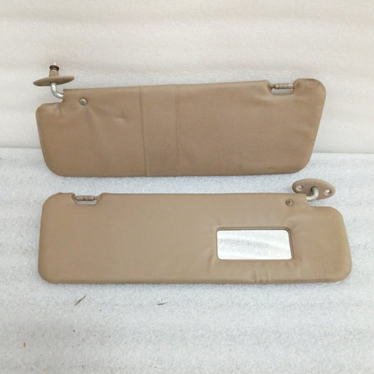 87-91 Tan Vinyl Sun Visors Pair (Used) F150 F250 F350 Bronco OEM