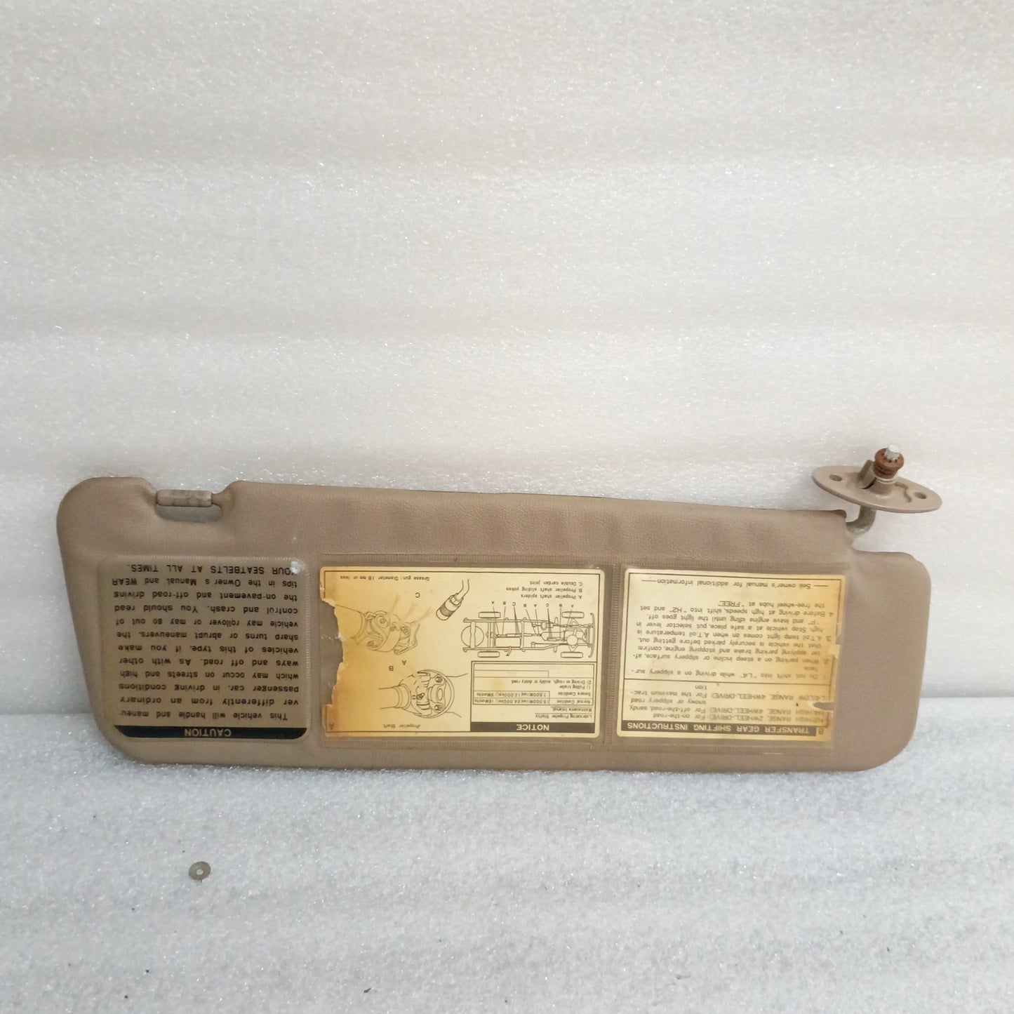 87-91 Tan Vinyl Sun Visors Pair (Used) F150 F250 F350 Bronco OEM