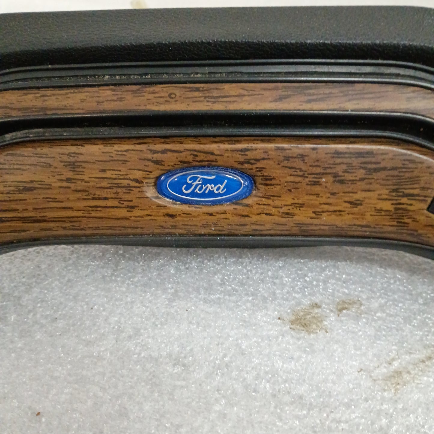 80-86 Burl Wood Grain Steering Wheel Horn Pad with Cruise (Used) F150 F250 F350 Bronco