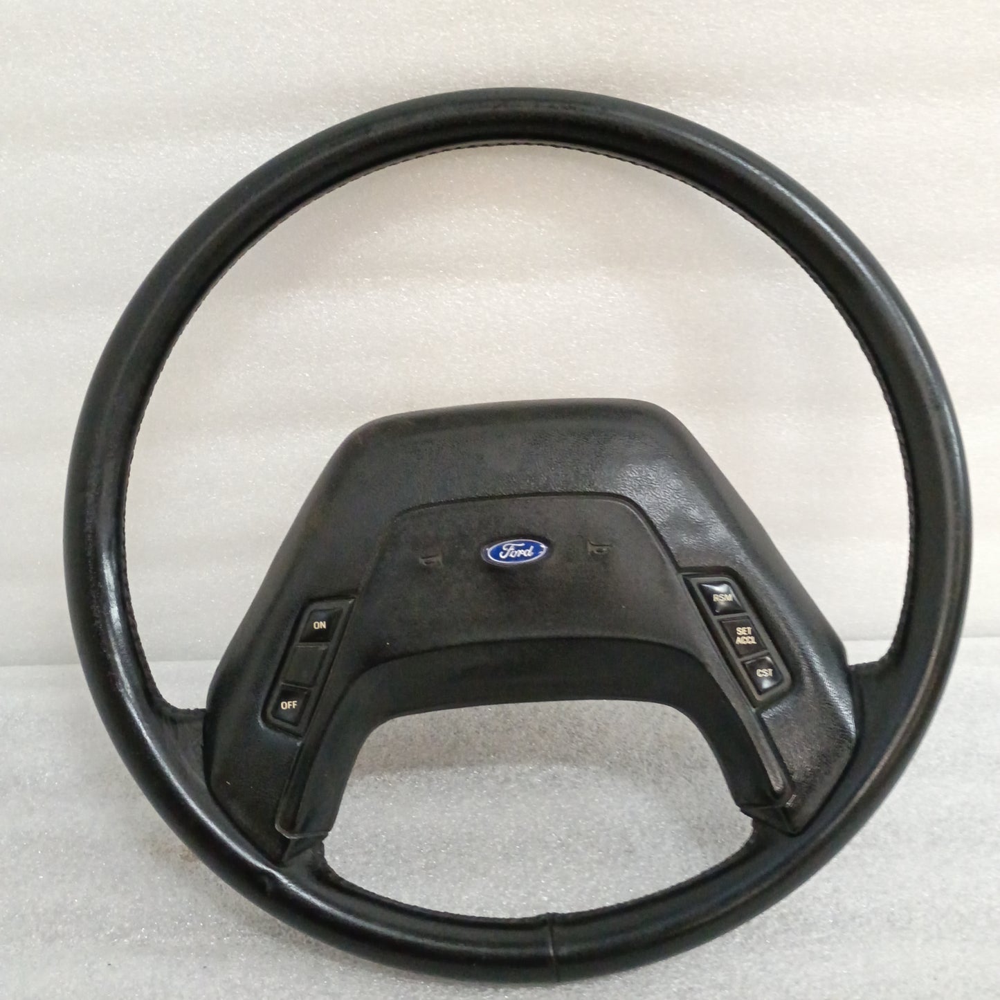 87-91 Leather Steering Wheel & Horn Pad with Cruise (Used) F150 F250 F350 Bronco OEM