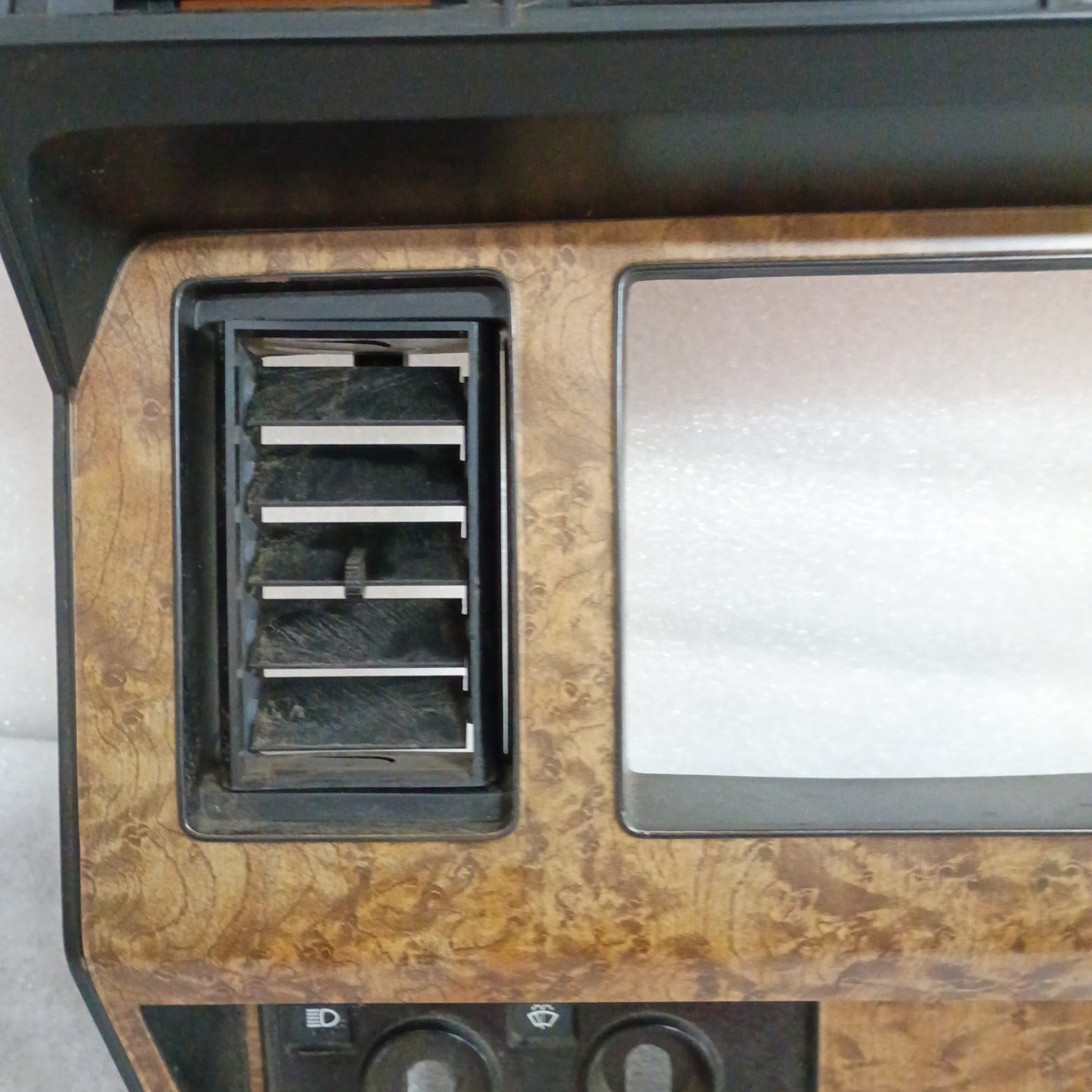 80-86 Burl Wood Grain Gauge Cluster Bezel with AC Vents (Used) F150 F250 F350 Bronco