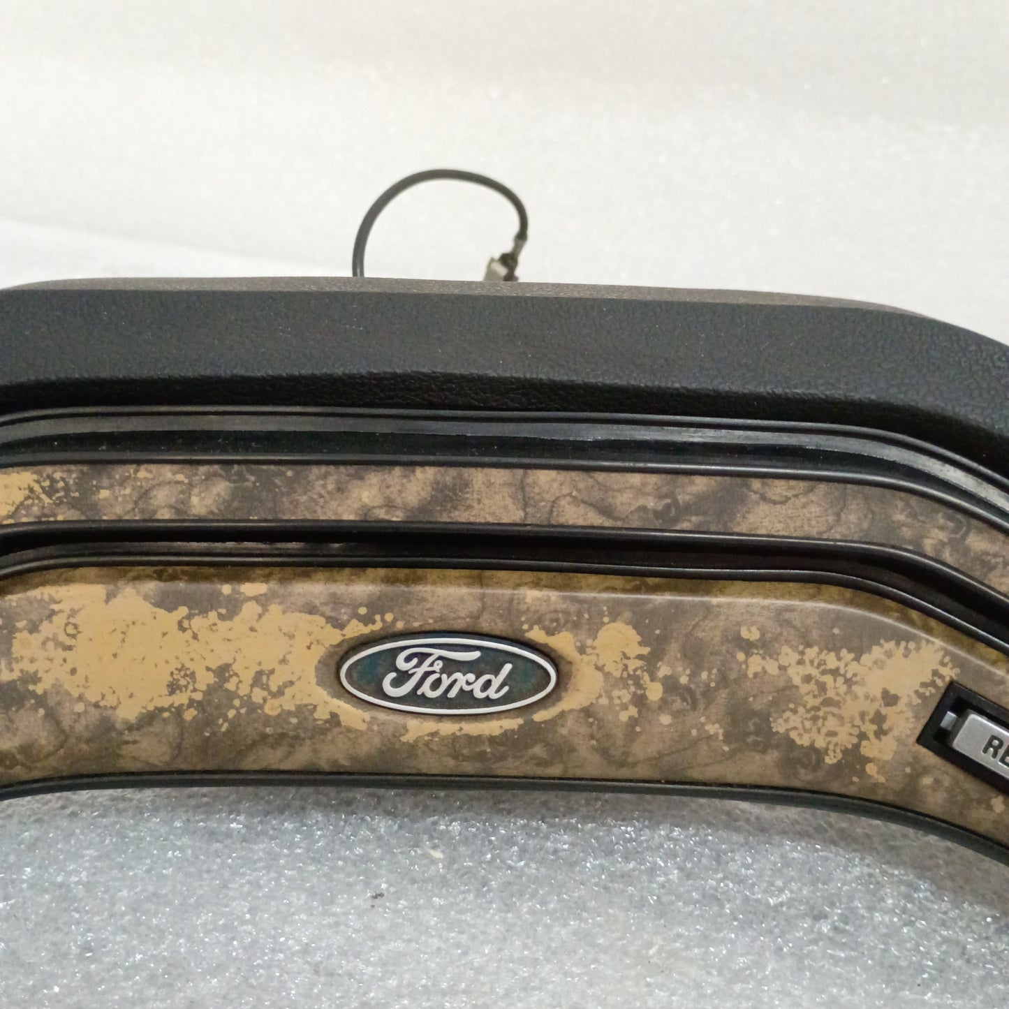80-86 Burl Wood Grain Steering Wheel Horn Pad with Cruise (Used) F150 F250 F350 Bronco