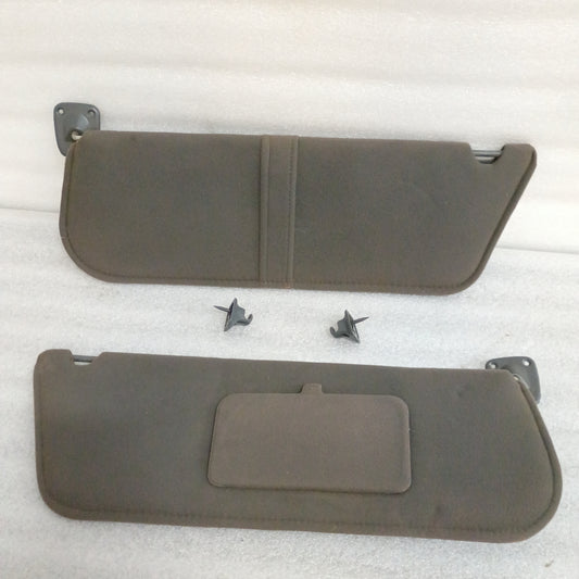 92-97 Dark/Granite Gray Cloth Sun Visors Pair (Used) F150 F250 F350 Bronco OEM