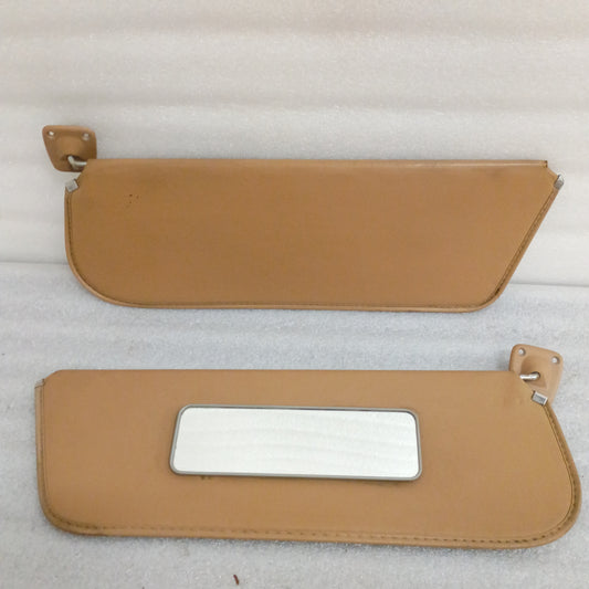80-86 Tan Vinyl Sun Visors Pair (Used) F150 F250 F350 Bronco OEM