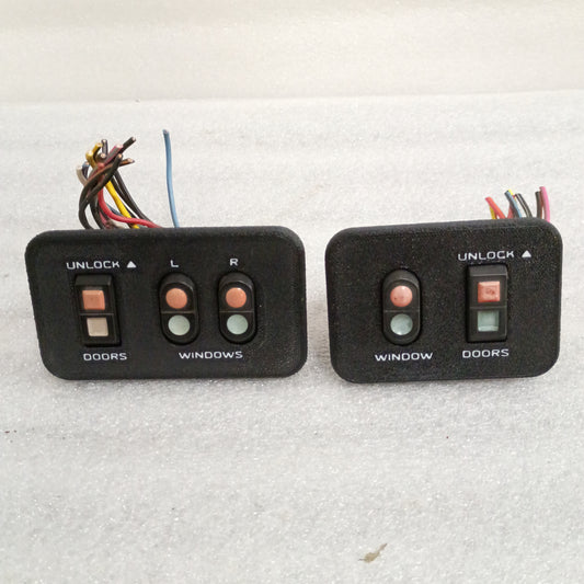 87-91 Power Window Door & Lock Switch Set w/New Bezels (Used) F150 F250 F350 Bronco