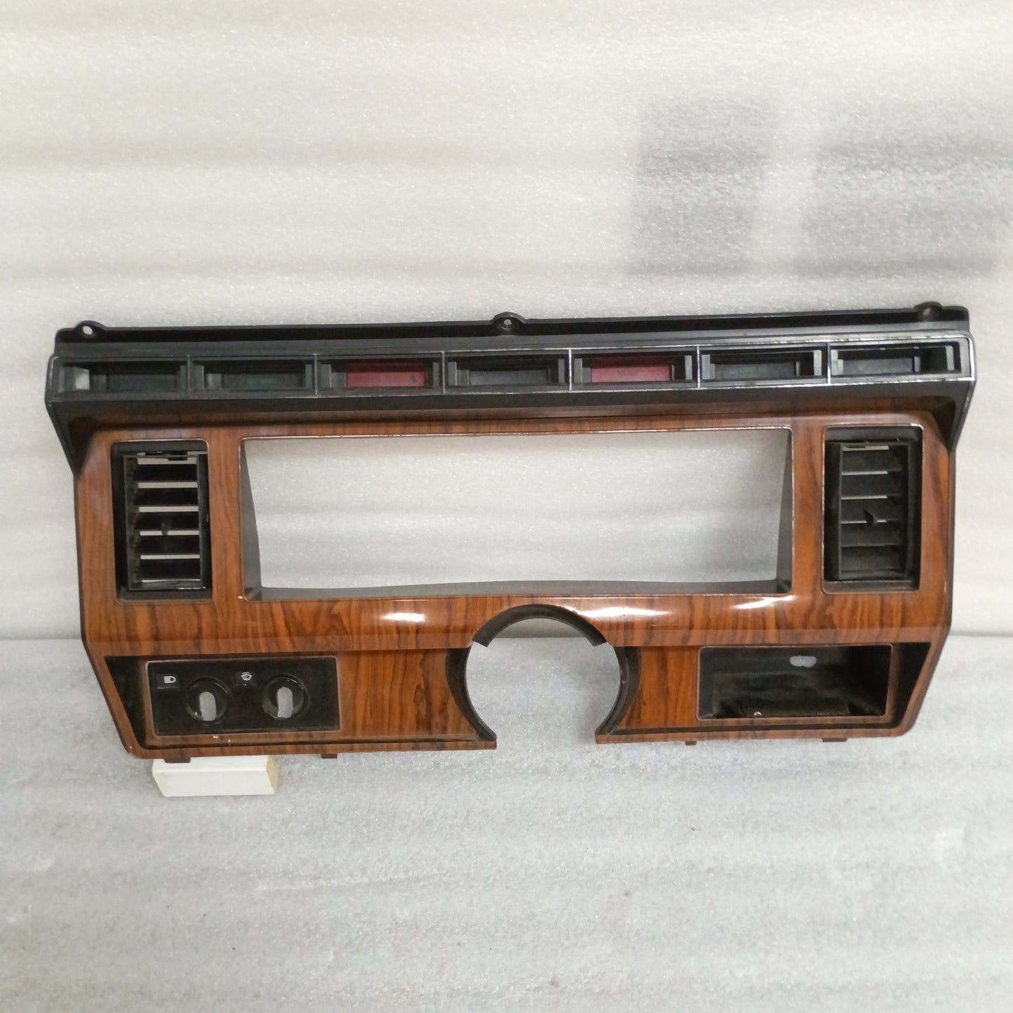 80-86 Rose Wood Grain Gauge Cluster Bezel with AC Vents (Used) F150 F250 F350 Bronco