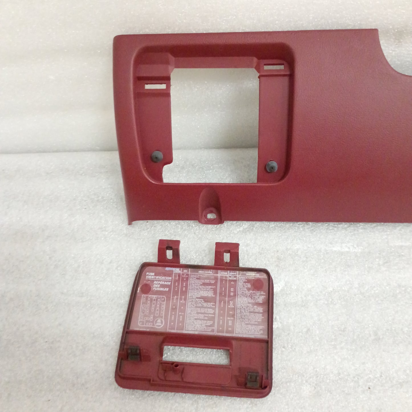 92-96 Dark Red Lower Dash Knee Panel Trim (Used) Ford F150 F250 F350 Bronco
