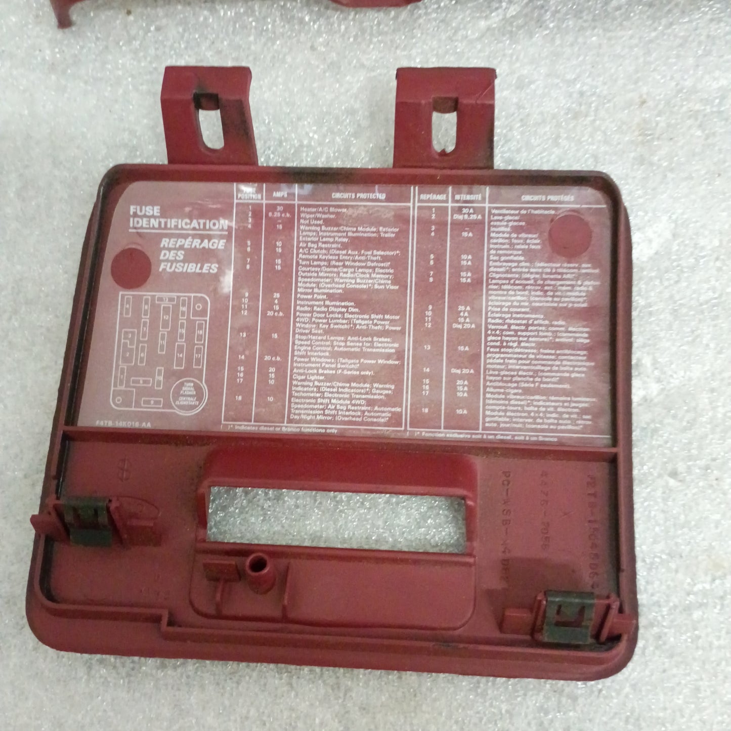 92-96 Dark Red Lower Dash Knee Panel Trim (Used) Ford F150 F250 F350 Bronco