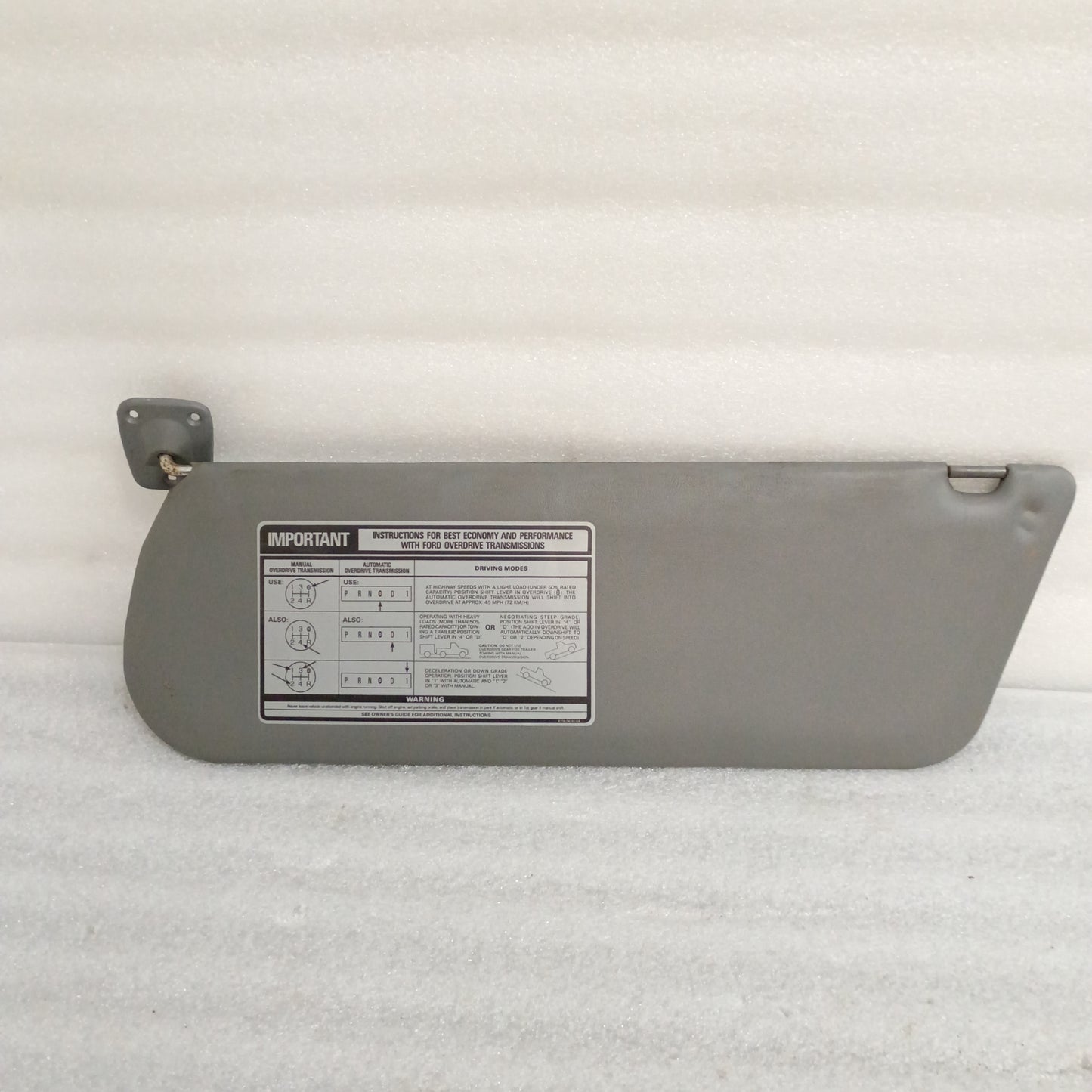 87-91 Light Gray Vinyl Sun Visors Pair (Used) F150 F250 F350 Bronco OEM