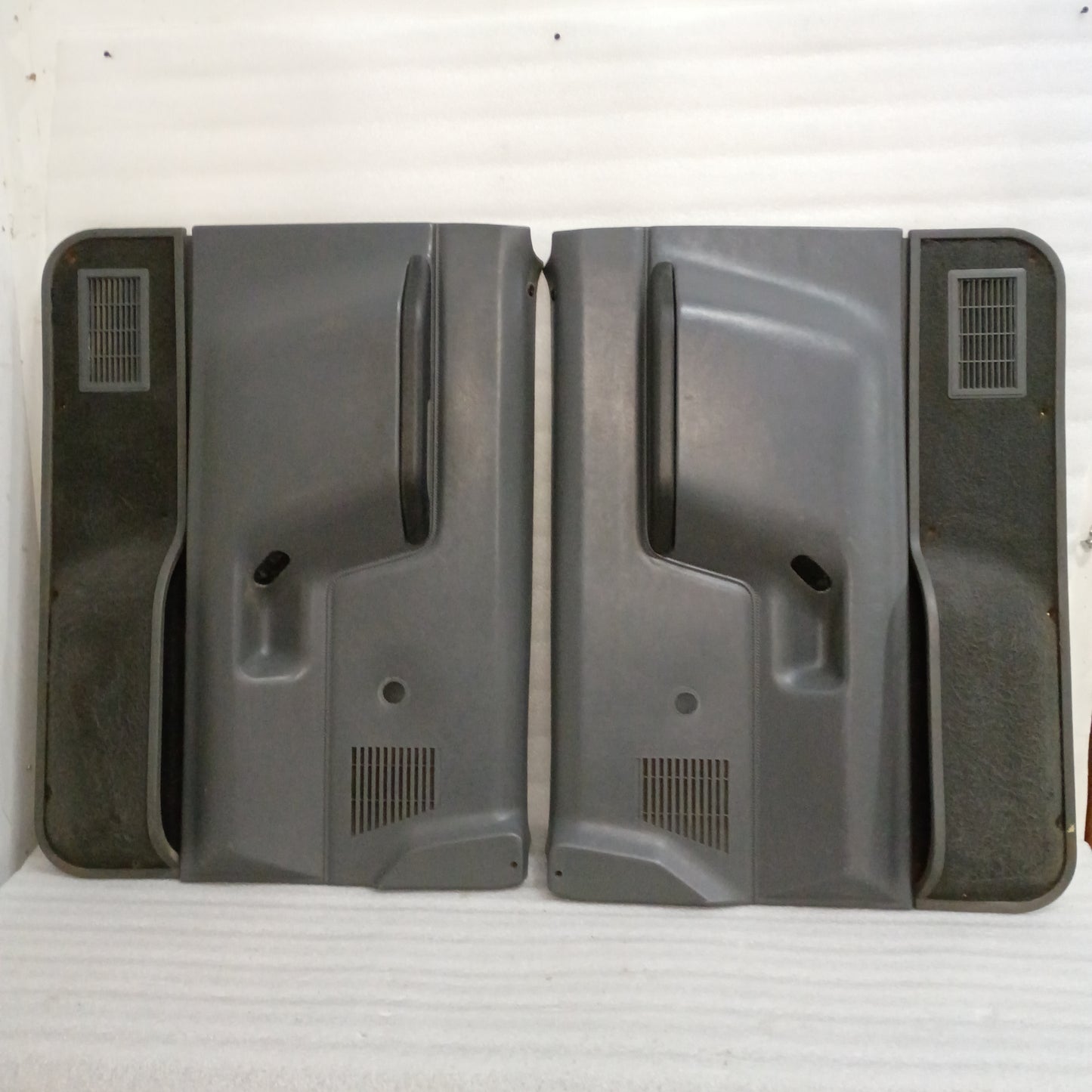87-91 Dark Gray Door Panels Set for Manual Windows (Used) F150 F250 F350 Bronco