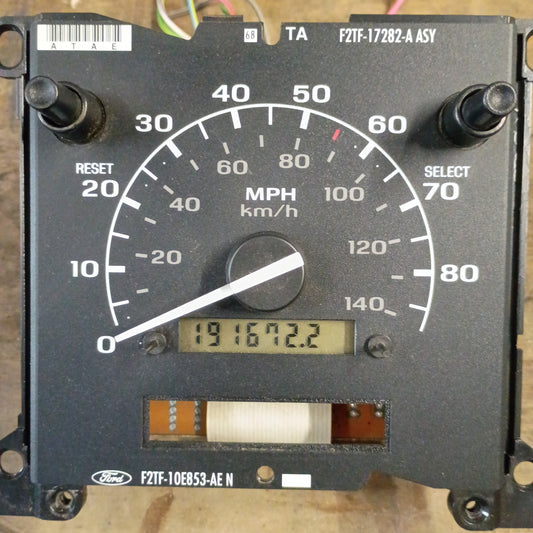 Ford speedometer and odometer display reading 191672.2 miles, compatible with 1992-1997 F150, F250, F350, Bronco models.
