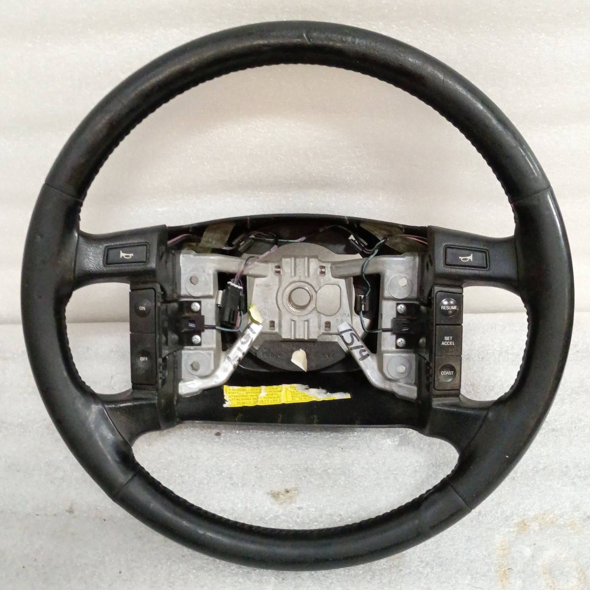 94-96 Leather Steering Wheel with Cruise Control Buttons (Used) F150 Bronco OEM