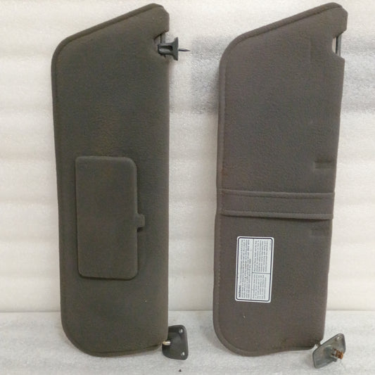 92-97 Dark/Granite Gray Cloth Sun Visors Pair (Used) F150 F250 F350 Bronco OEM