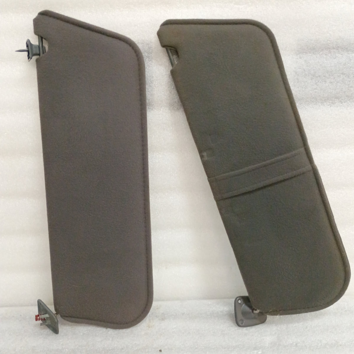 92-97 Dark/Granite Gray Cloth Sun Visors Pair (Used) F150 F250 F350 Bronco OEM