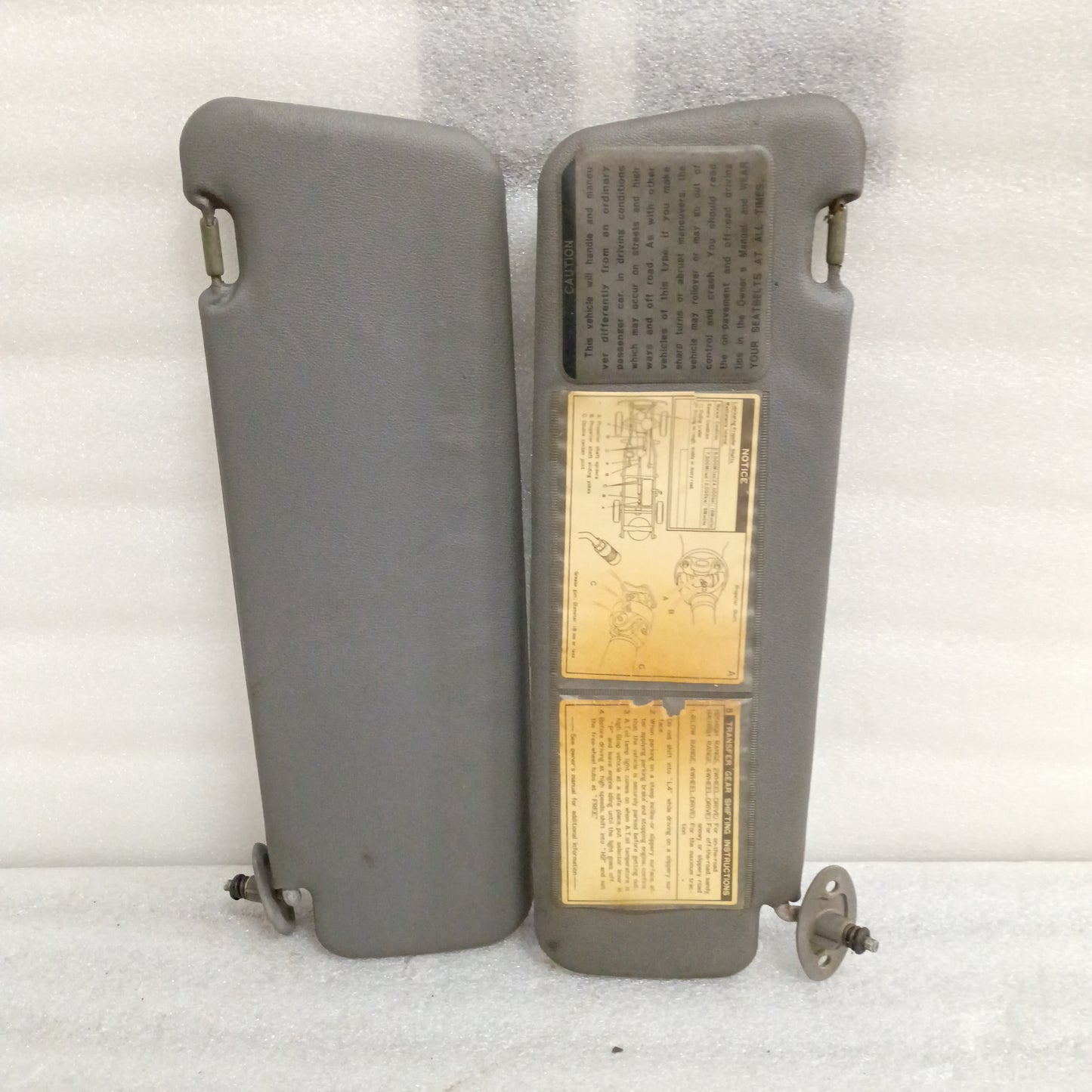 89-95 Toyota Gray Sun Visors (Used) Truck/Pickup/4Runner Genuine OEM SR5