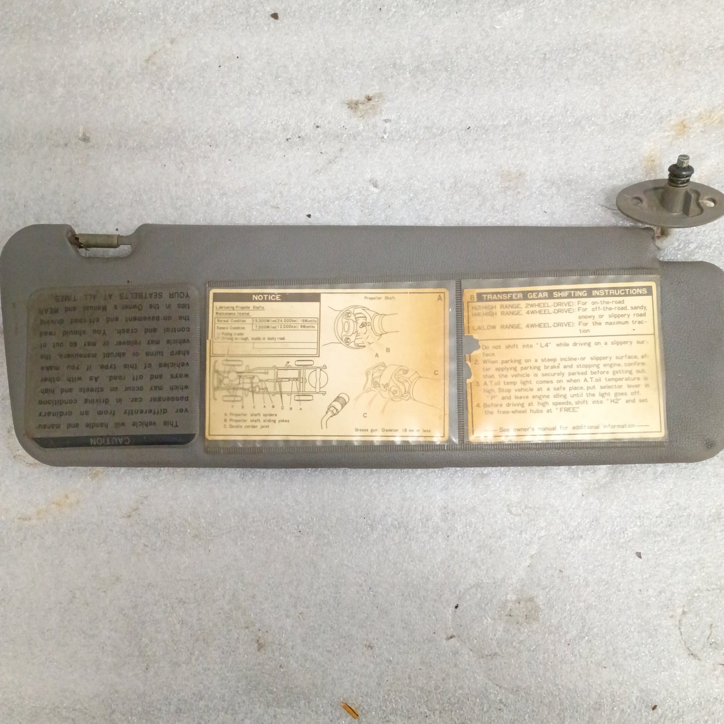 89-95 Toyota Gray Sun Visors (Used) Truck/Pickup/4Runner Genuine OEM SR5