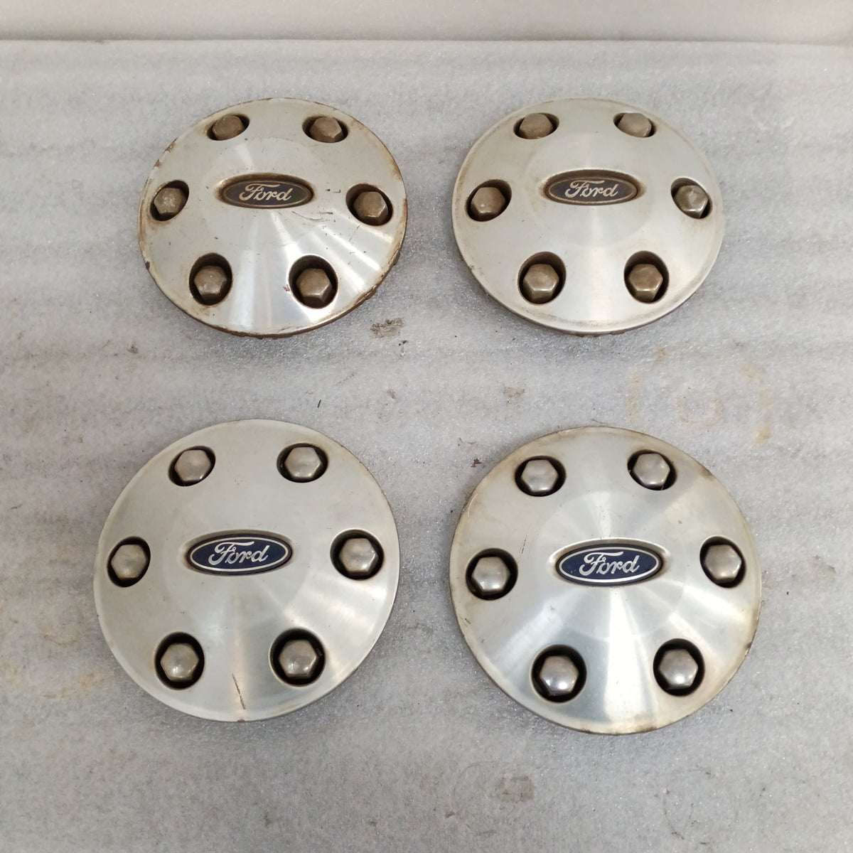 04-08 Alloy Wheel Center Caps Brushed Set of 4 (Used) F150 OEM 5L34-1A096-DA