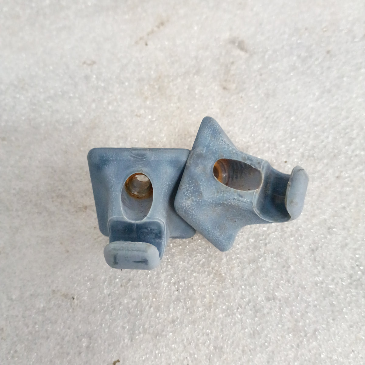 87-91 Dark Blue Vinyl Sun Visors Pair (Used) F150 F250 F350 Bronco OEM