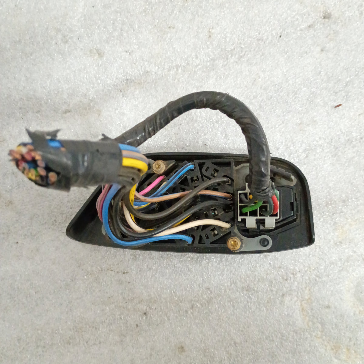 Ford power window, lock, and mirror switch set with wiring for F150/F250/F350/Bronco, showing black external bezels.
