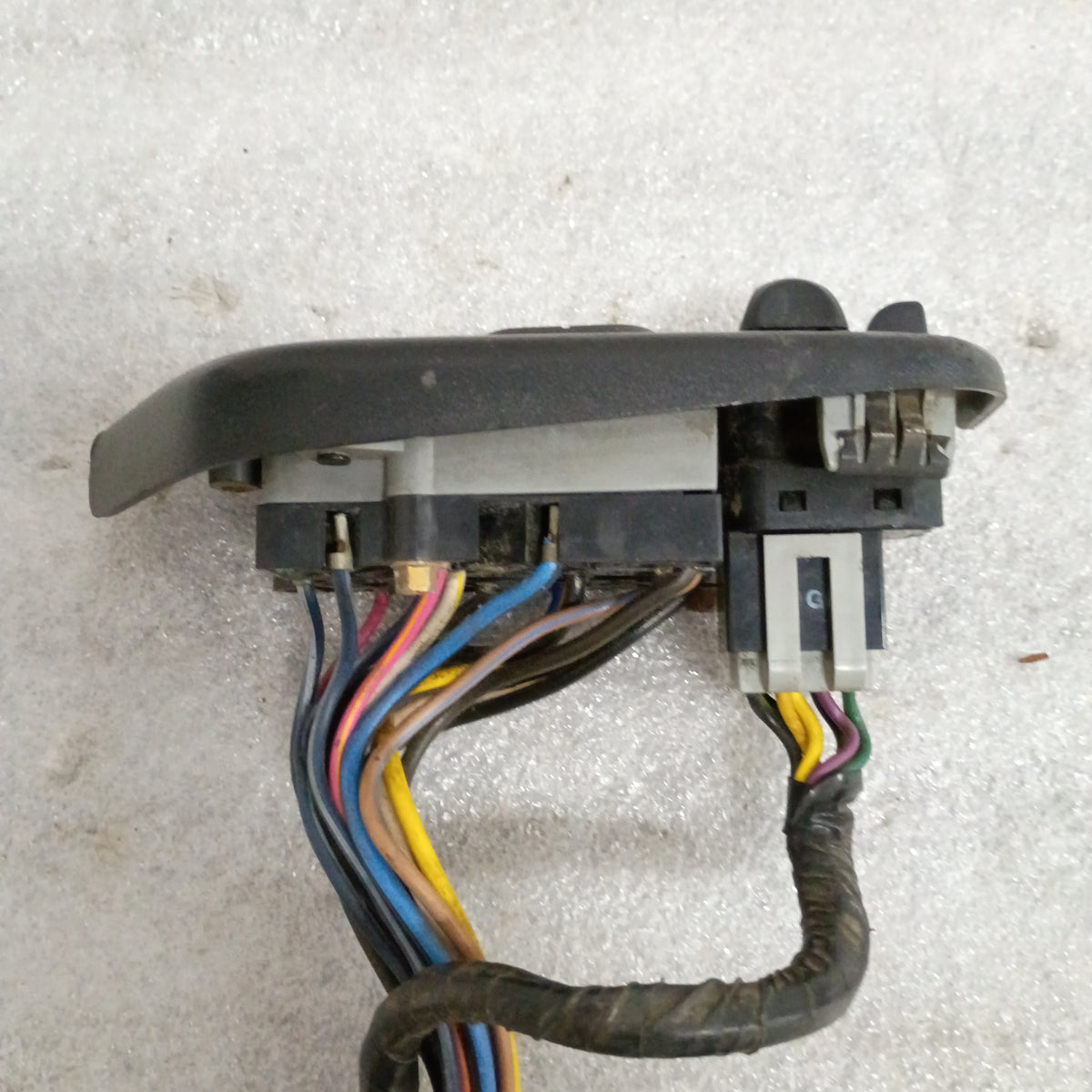 Ford power window, lock, and mirror switch set with black bezels and wire pigtail, compatible with F150-F350 Bronco.