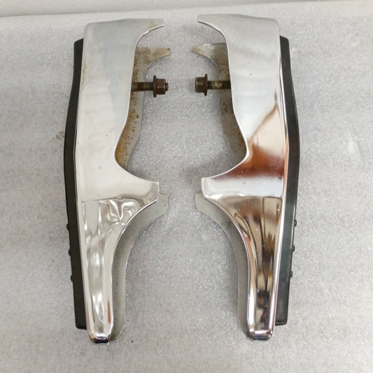 80-86 Chrome Front Bumper Guards w/ Inserts Pair (Used) Ford Bronco F100 F150 F250