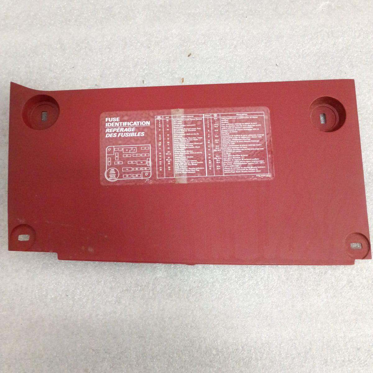 87-91 Red Fuse Panel Cover  (Used) Lower Dash Trim Knee Bolster F150 F250 F350 Bronco