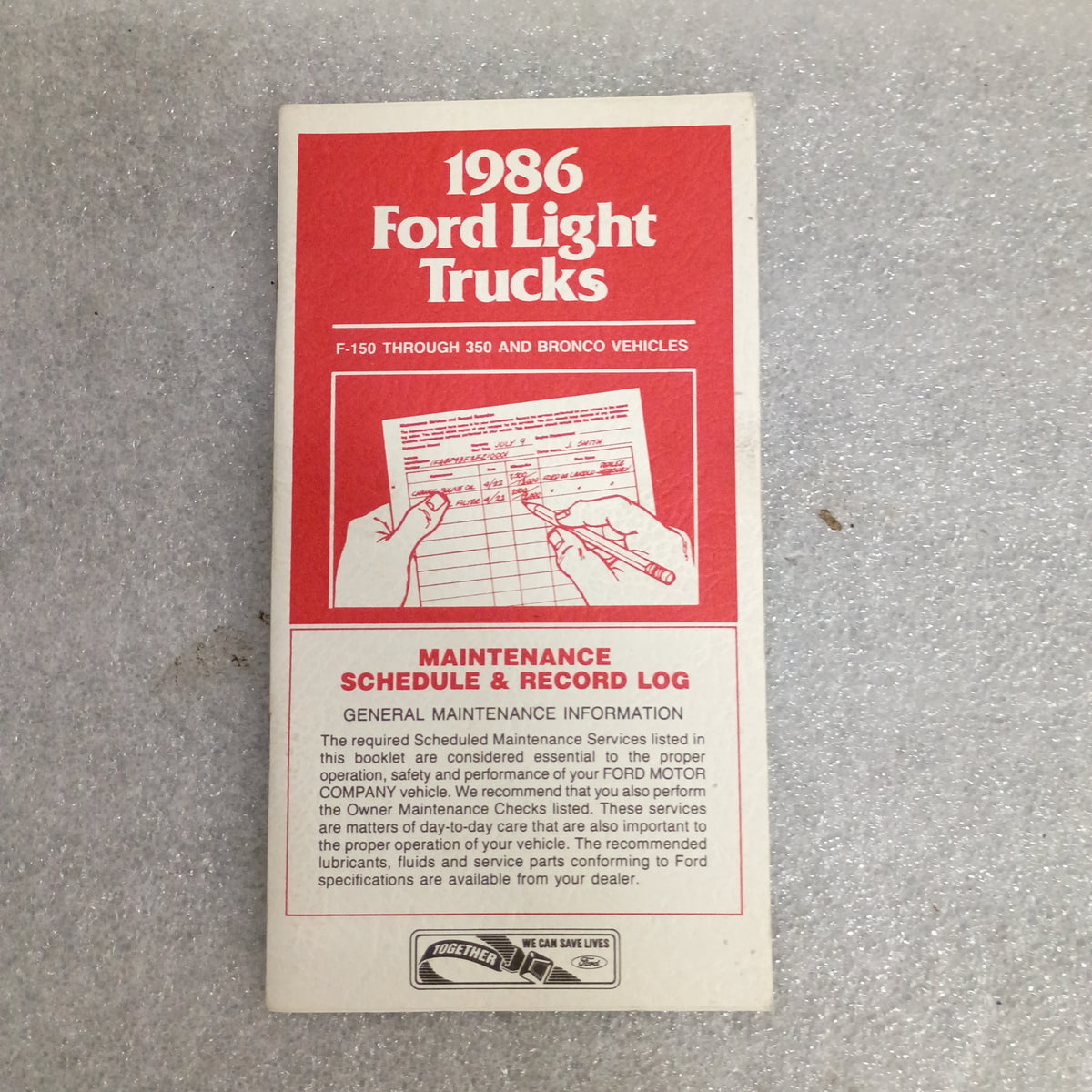 1986 F-Series Owner Guide / Maint Schedule / Operating (Used) Ford F150 F250 F250 F360