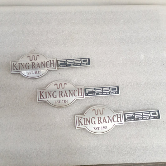 03-04 King Ranch/Lariat Fender Emblem Set 3pc (Used) Ford F250 Super Duty OEM