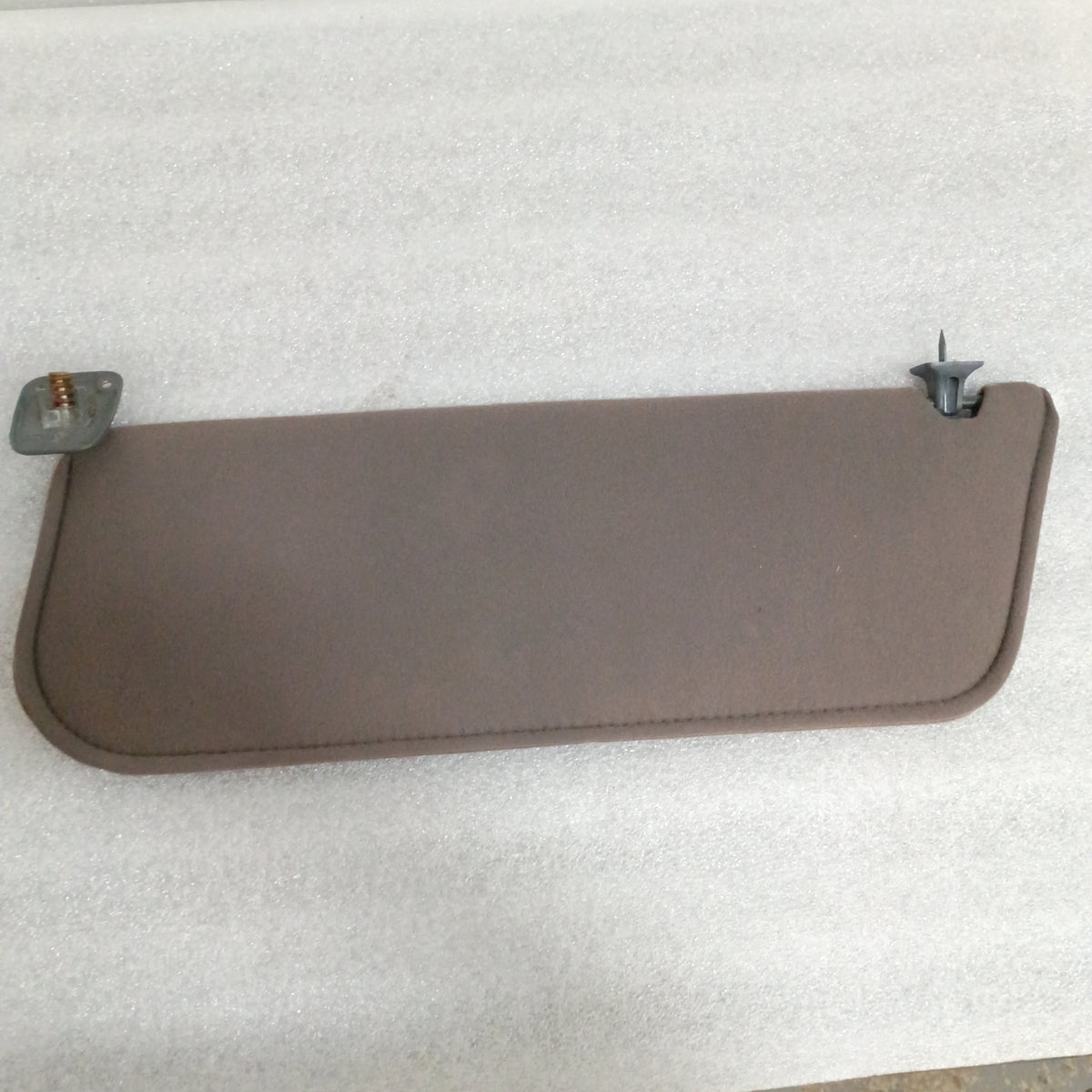 Dark gray cloth sun visor with mounting hardware, OEM Ford part for 1987-1991 Bronco, F-150, F-250, F-350.