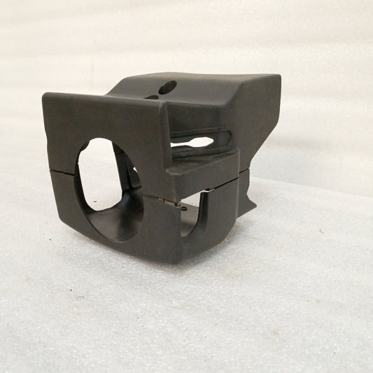 Black auto tilt steering column trim, two-piece set for 2008-2010 Ford F250/F350 Super Duty with automatic transmission.