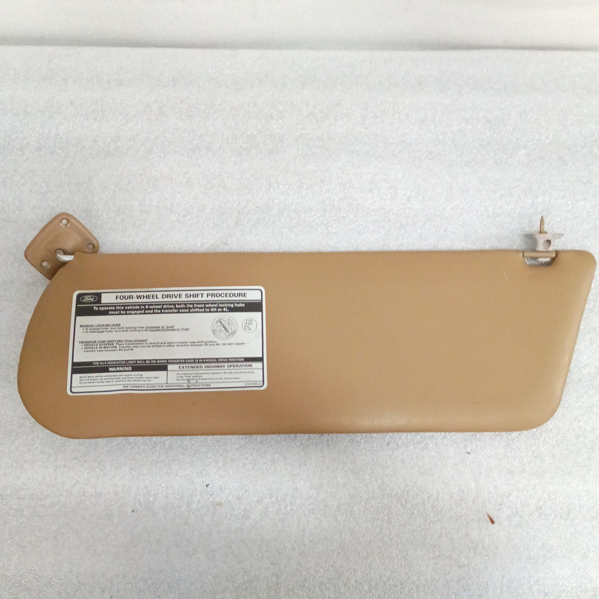 87-91 Tan Vinyl Sun Visors Pair (Used) F150 F250 F350 Bronco OEM