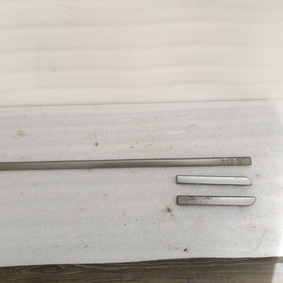 92-96 XLT Silver Dash Trim Strip - Set of 3 (Used) Ford F150 F250 F350 Bronco OEM