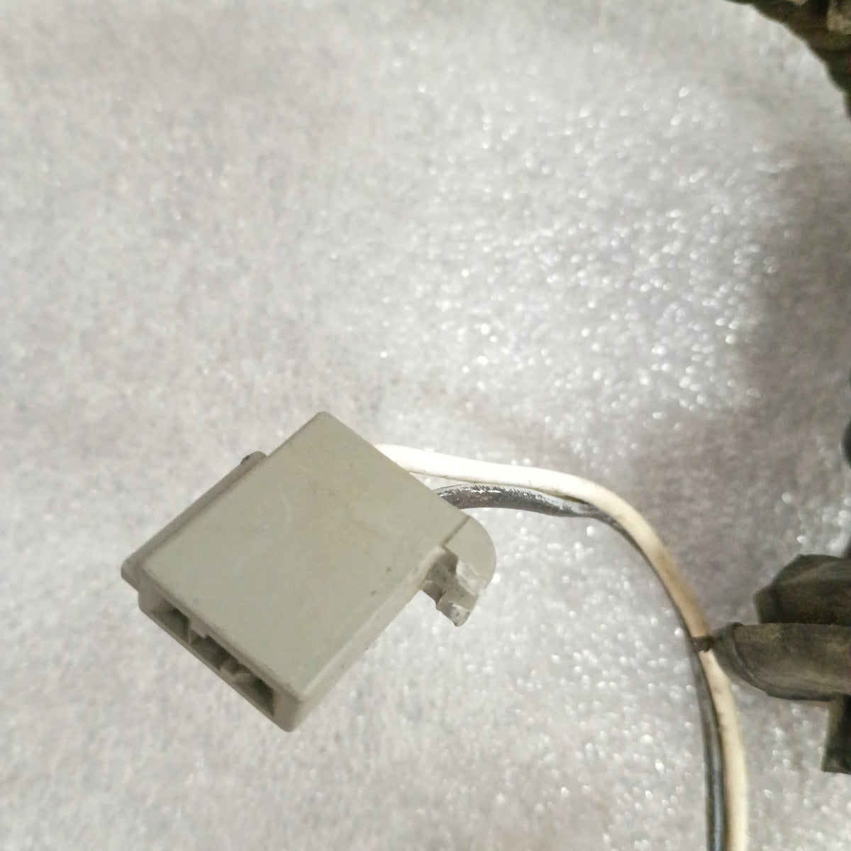 Gray connector with wires, part of Ford power window and lock door wire harness, compatible with 1987-1991 Ford trucks.