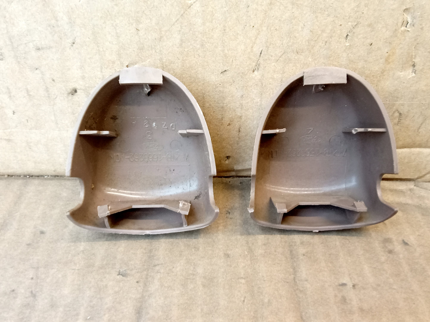 92-96 Tan/Mocha Seat Belt Loop Bolt Cover Cap Pair (Used) Ford F150 F250 F350 Bronco