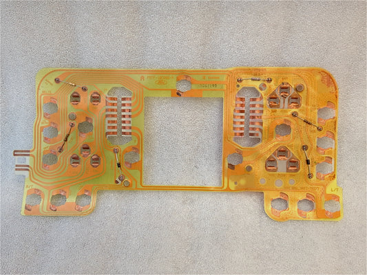 Ford 95 Gauge Cluster Circuit Board without Tachometer for F150-F350, Bronco. Part F5TB-10C956-A, copper harness intact.